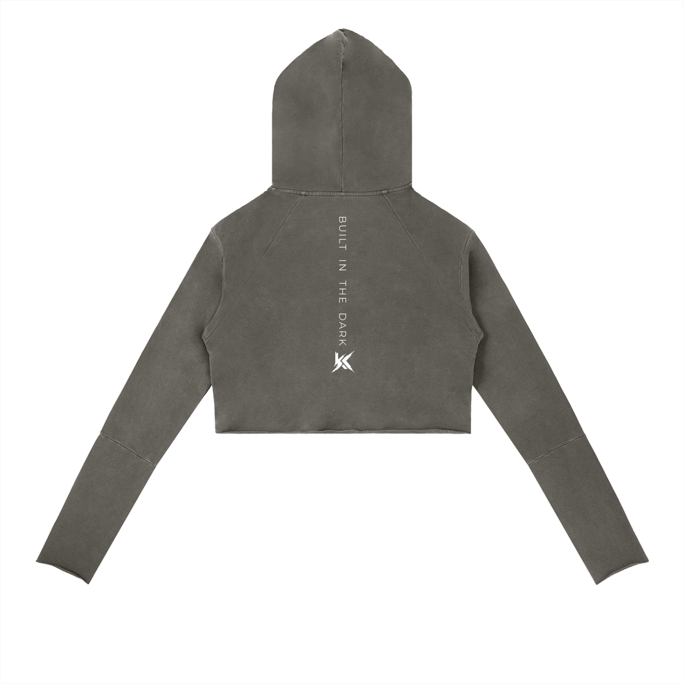 Raw Edge Cropped Hoodie