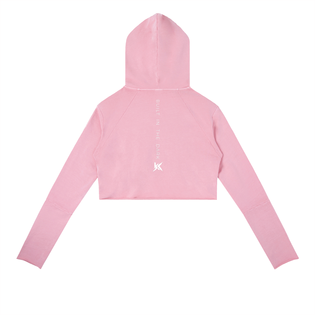 Raw Edge Cropped Hoodie