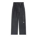 Vintage black straight leg pants with KYRONIX logo print