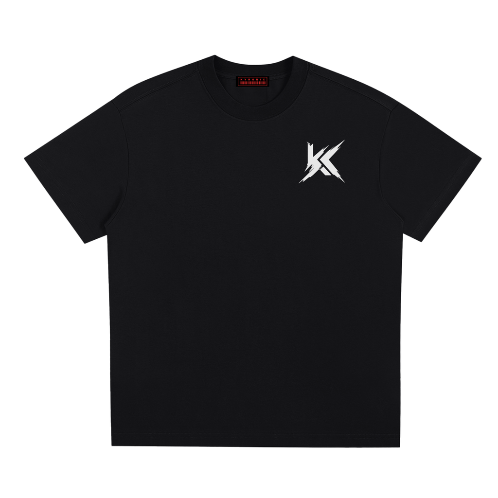 KYRONIX Void Tee black streetwear shirt front logo