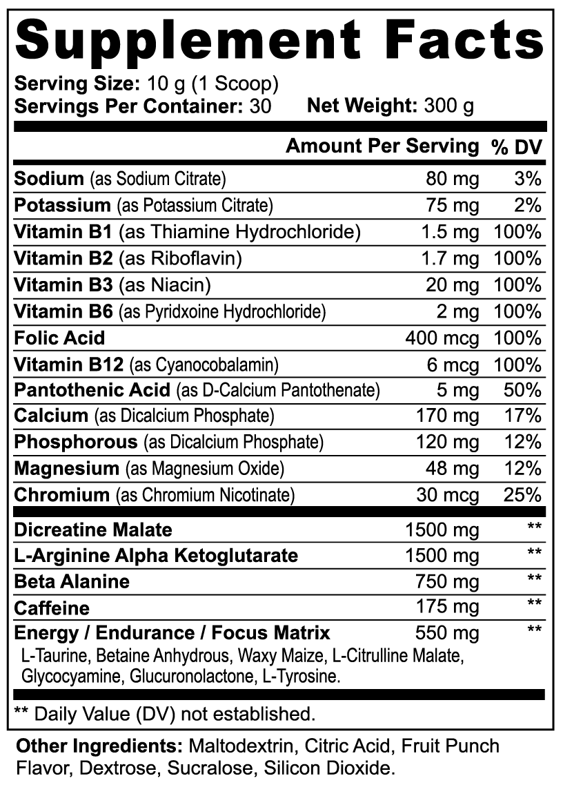 CORE PRE-WORKOUT (Fruit Punch)