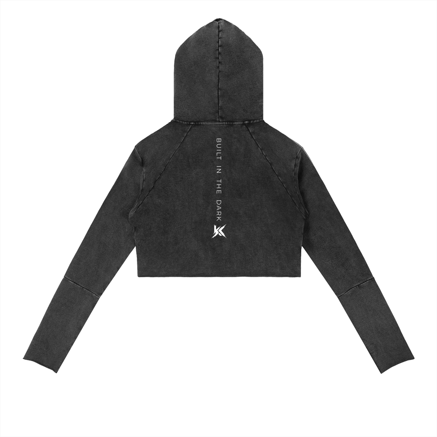 Raw Edge Cropped Hoodie